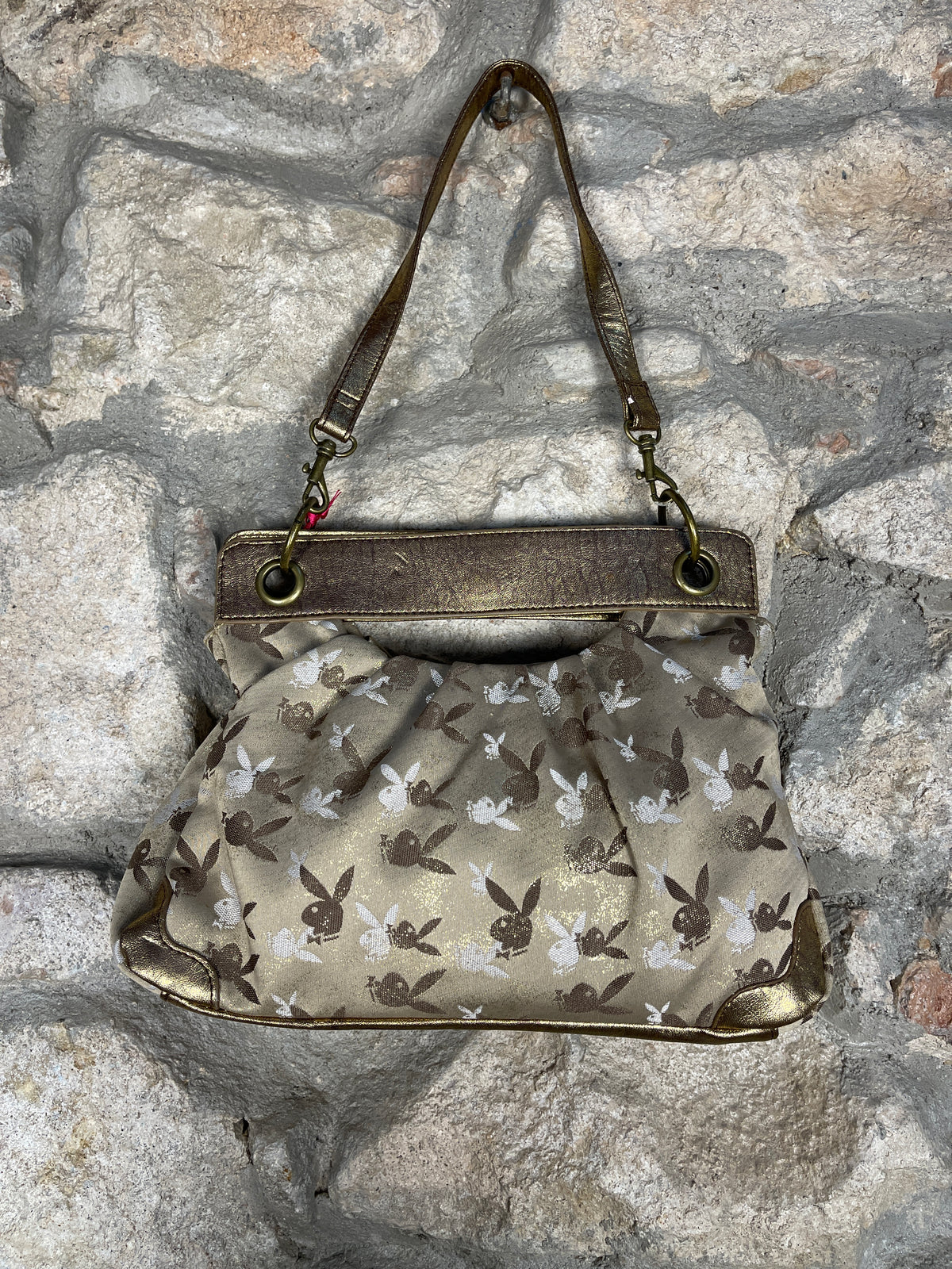 Y2K Playboy Shoulder Bag Gold Deadstock 2004