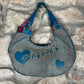 Y2K PLayboy Shoulder Bag Jute Blue Brown Deadstock 2004