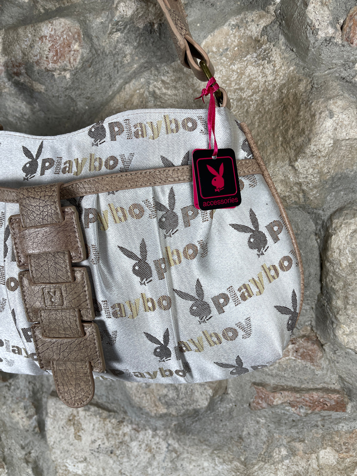 Y2K Playboy Shoulder Bag Beige Creme Deadstock 2008