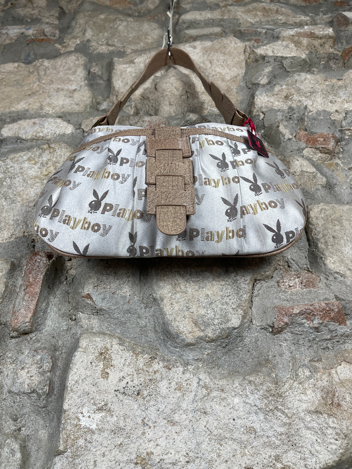 Y2K Playboy Shoulder Bag Beige Creme Deadstock 2008