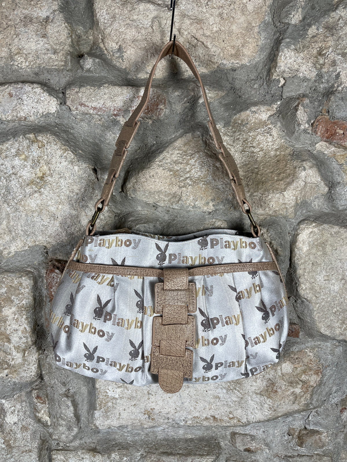 Y2K Playboy Shoulder Bag Creme Beige