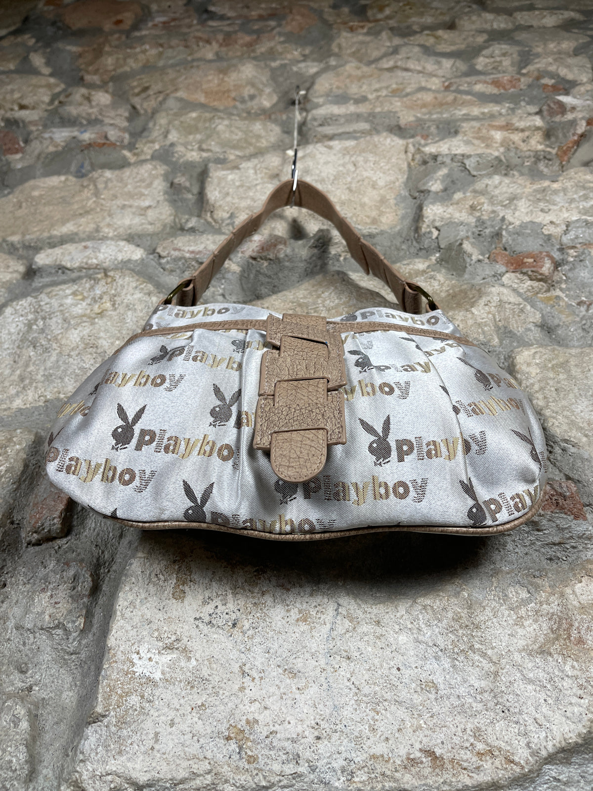 Y2K Playboy Shoulder Bag Creme Beige