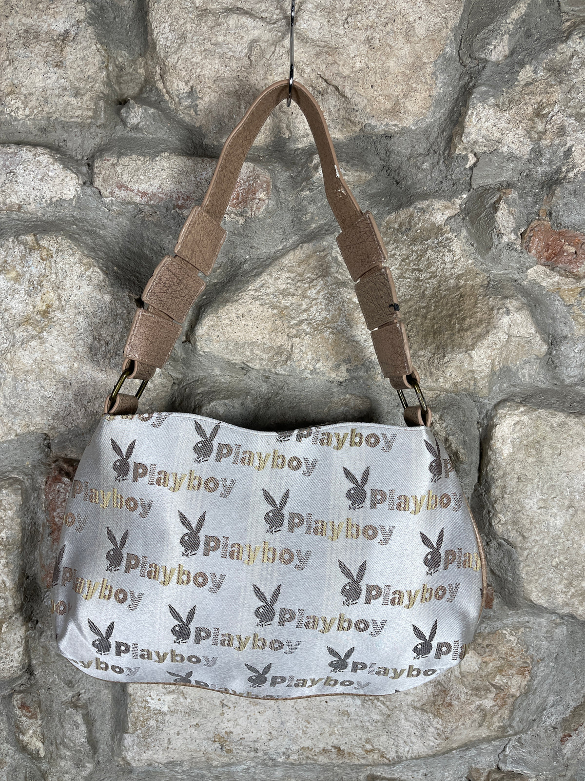 Y2K Playboy Shoulder Bag Creme Beige