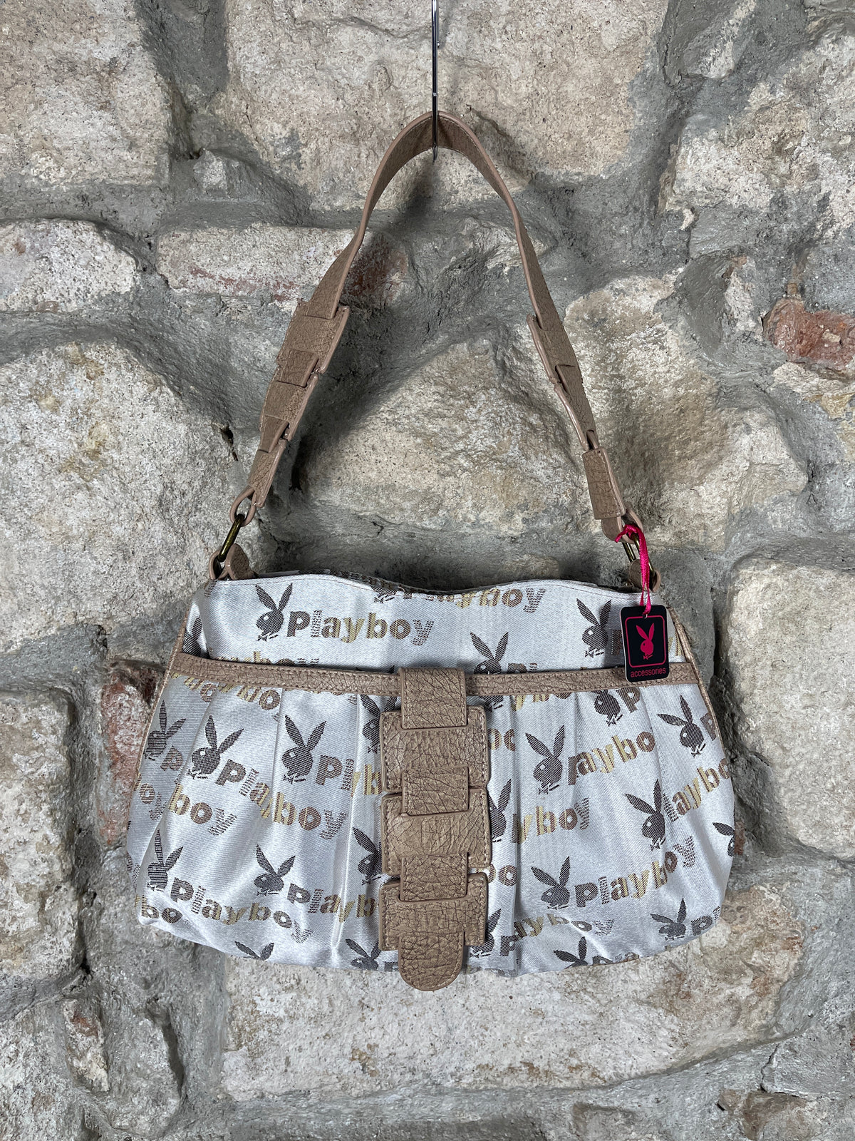 Y2K Playboy Shoulder Bag Beige Creme Deadstock 2008