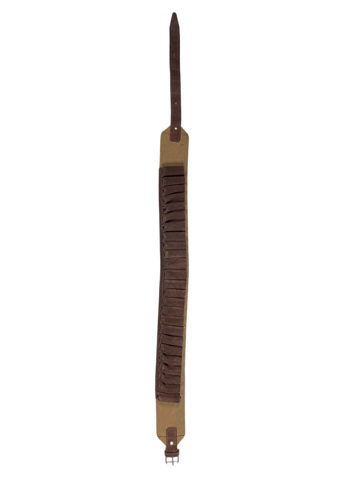 Antik Ammunition Leather Cotton Belt Brown Beige
