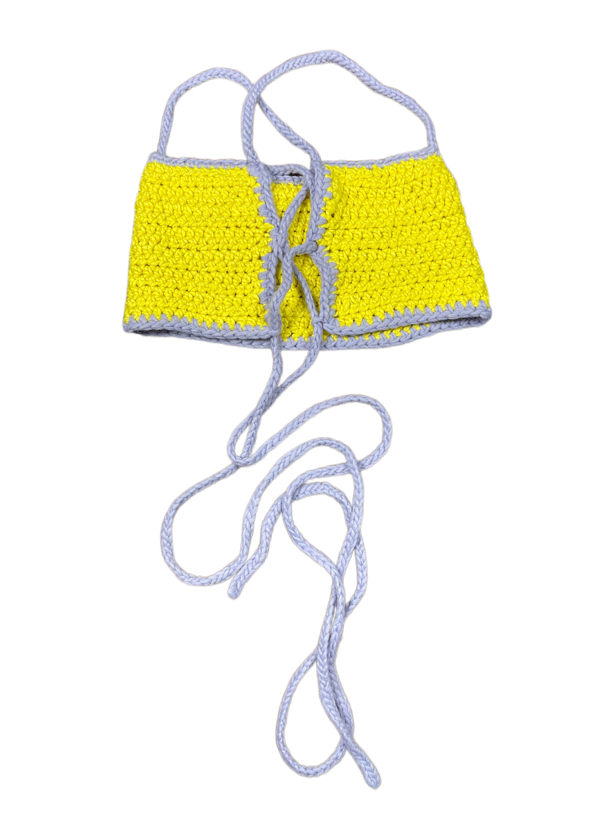 Knitted Sleeveless Top Yellow Purple S/M