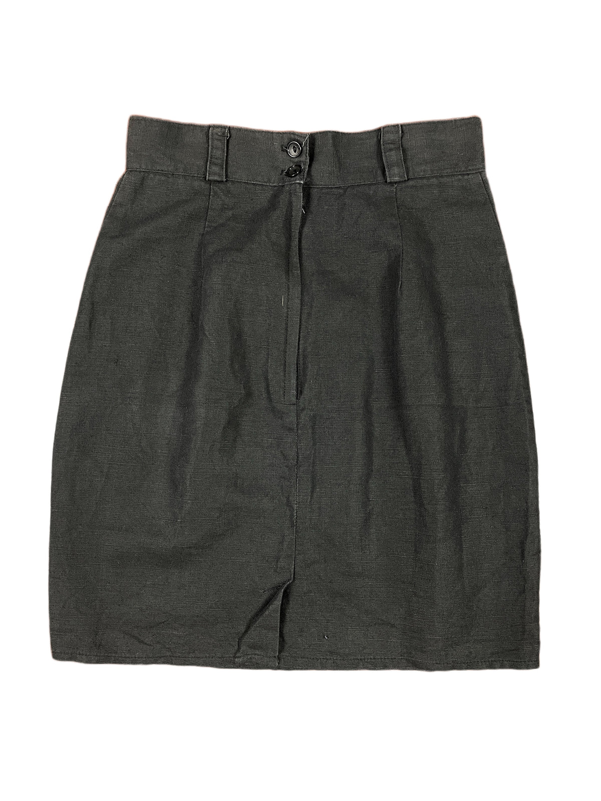 Vintage Linen Skirt Black - M