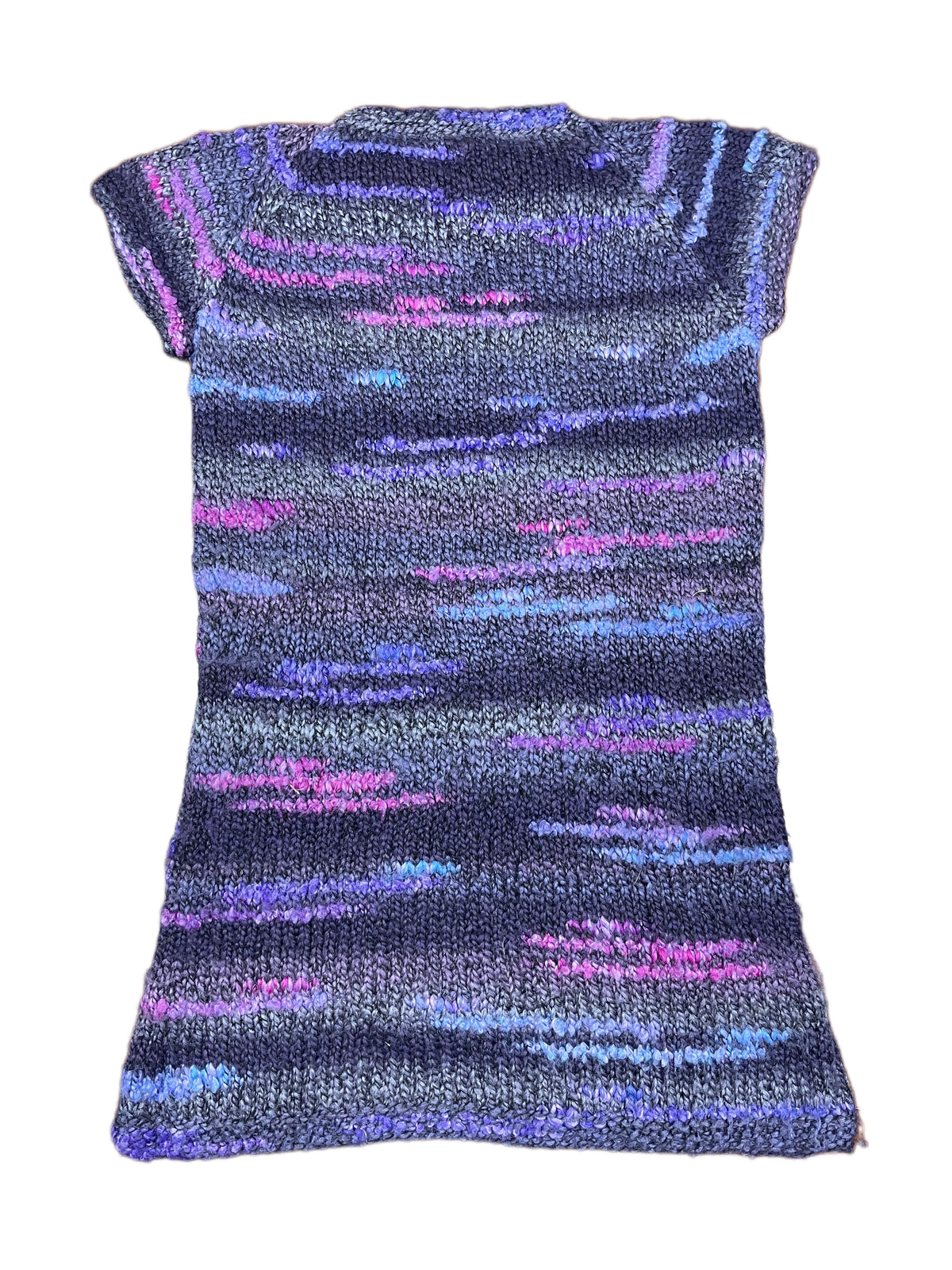 Vintage Knitted Short Sleeve Dress Purple - XL