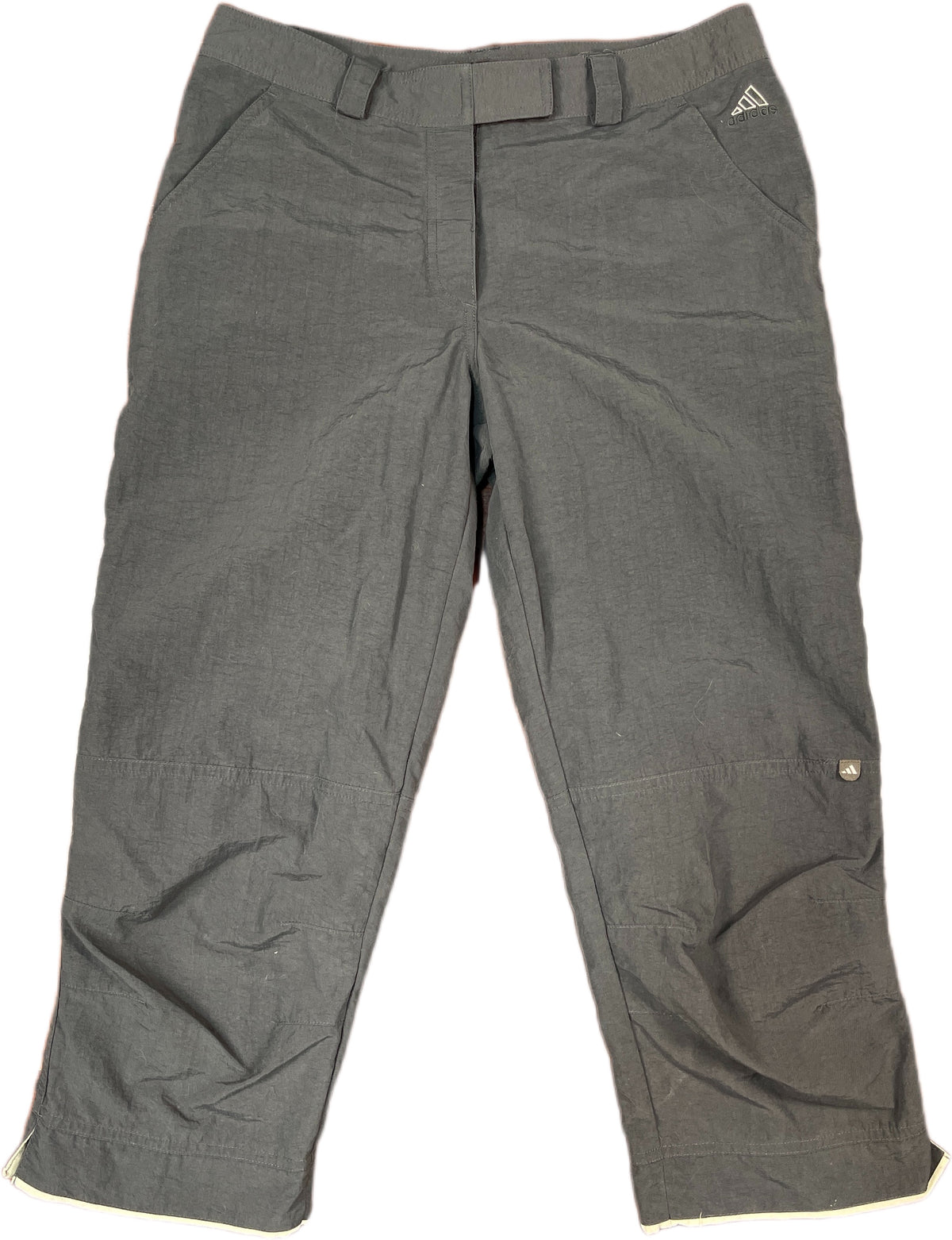Vintage Adidas Capri Tack Pants Gray Nylon M
