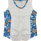 Vintage Adidas Sleeveless Top White Blue - XXL