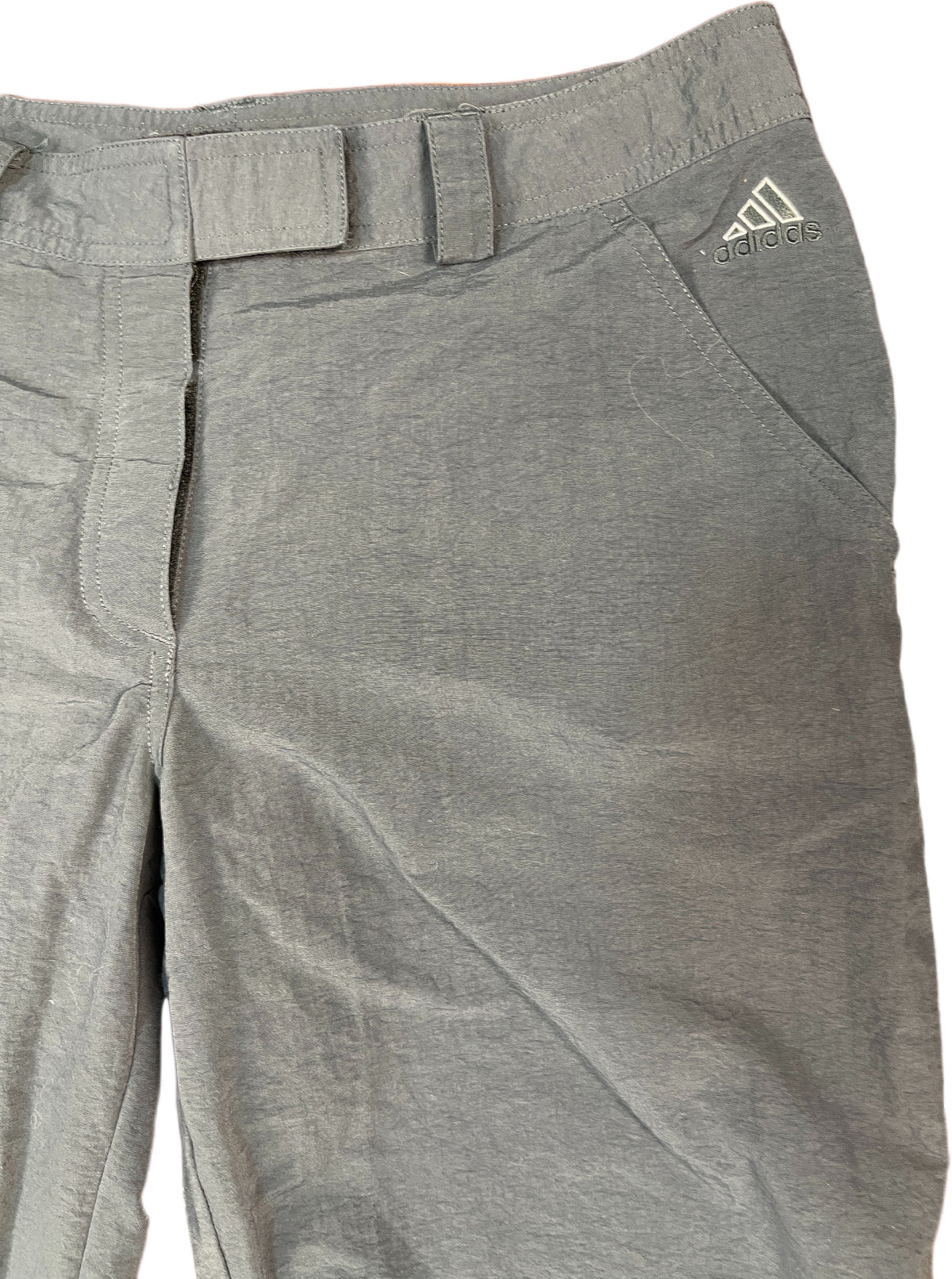 Vintage Adidas Capri Tack Pants Gray Nylon M
