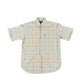 Vintage Genfis Short Sleeve Shirt Checkered Creme - L