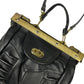 Vintage 70s Leather Shoulder Bag Black