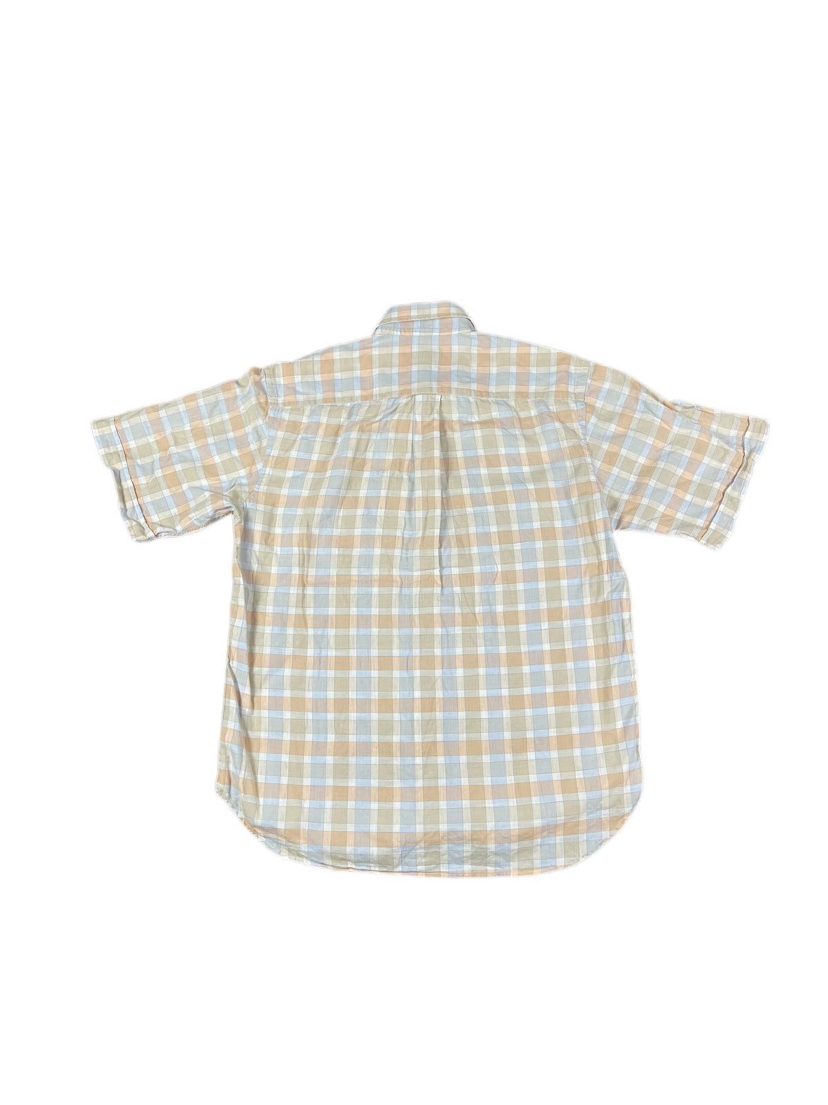 Vintage Genfis Short Sleeve Shirt Checkered Creme - L