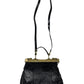 Vintage 70s Leather Shoulder Bag Black