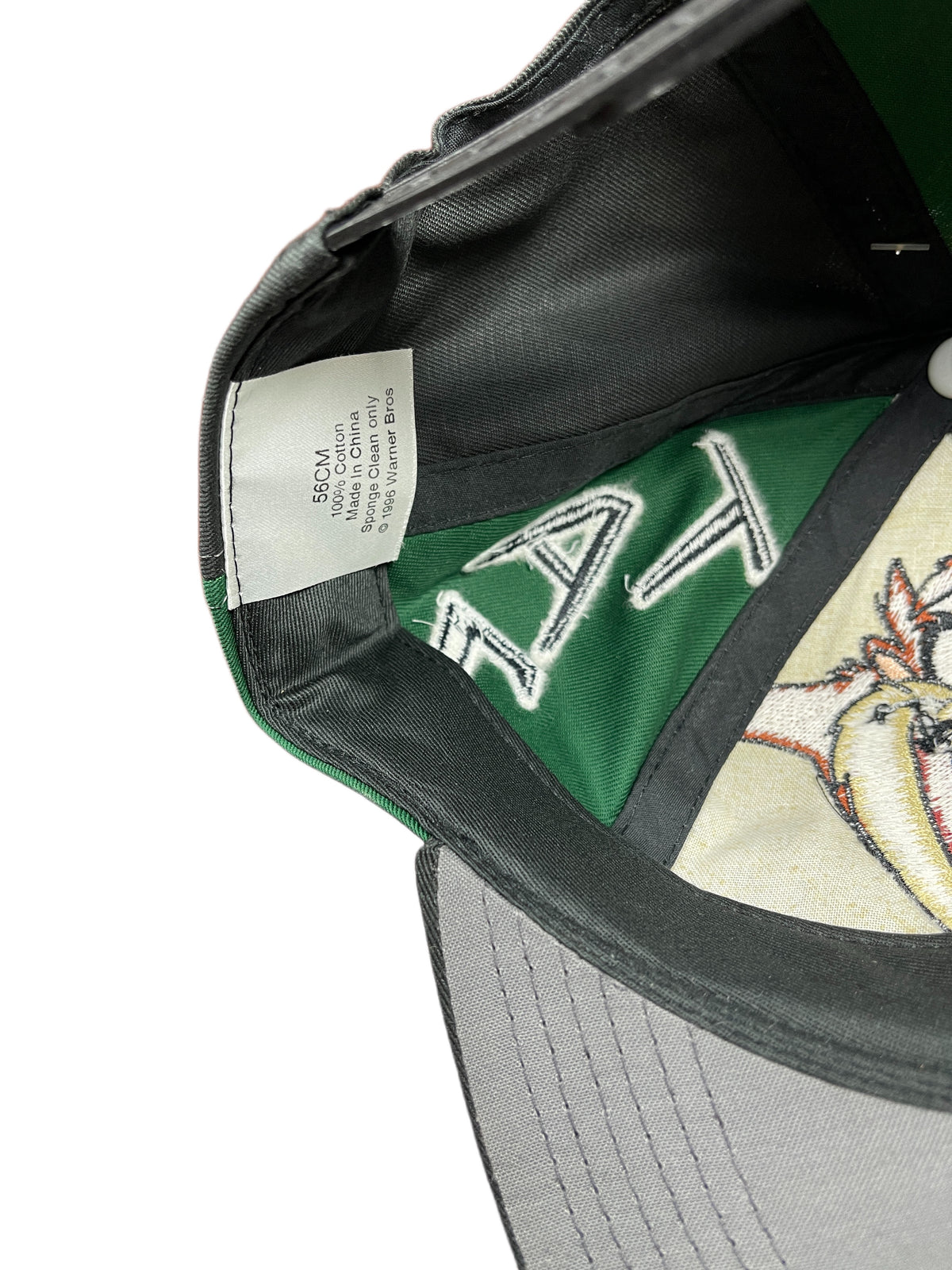 Vintage Warner Bros 1996 Tasmanian Devil TAZ Looney Tunes Cap Green Black